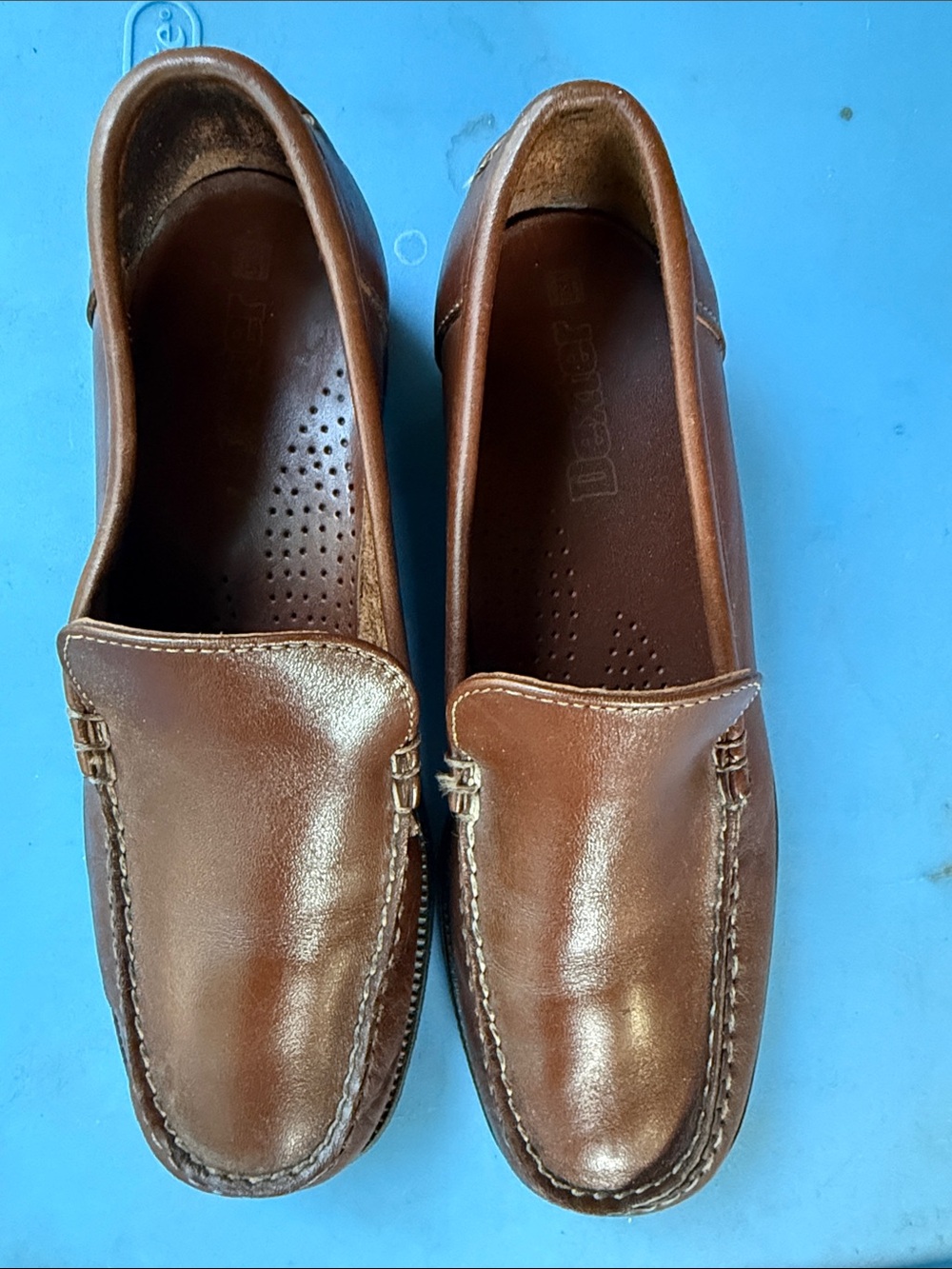 Dexter Brown Leather Slip-On Loafers